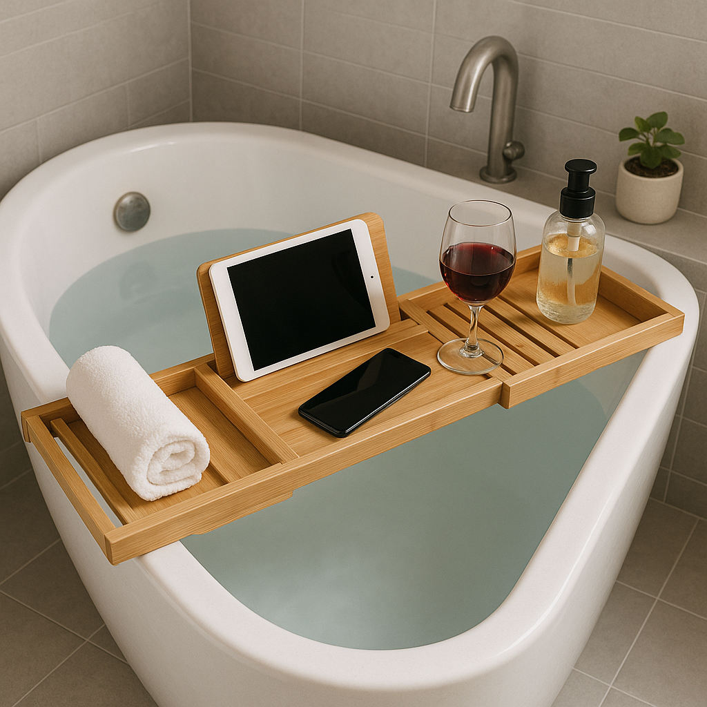 ZenOrganizer | Ausziehbare Multifunktionale Wannenablage | Badezimmer Luxury